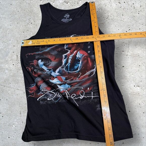 Vtg 2003 Liquid Blue Jimi Hendrix Star Spangled Banner Tank Top Black Size M - Picture 9 of 9